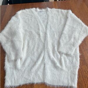 Women's Cotton On eyelash cardigan, super soft, open front, XL, white